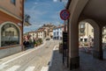 Medieval village of Monforte Alba, Langhe, Italy on the hill