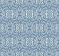 Medieval vintage seamless pattern. Symmetric bicolor romantic wallpaper. Vector repeating fabric ornament