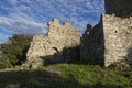 Medieval wall of the Baradello castle. Como Lake. Italy Royalty Free Stock Photo