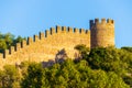 Medieval wall of the castle of Obidos, Portugal Royalty Free Stock Photo