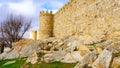 Medieval wall of the old city of Avila, Castilla Royalty Free Stock Photo