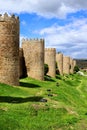 Medieval wall and towers surrounding Avila, Spain Royalty Free Stock Photo