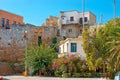 The medieval walls in Chania harbor, Crete, Greece