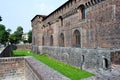 Medieval walls and external fortifications of Milan Sforza Castle. Royalty Free Stock Photo