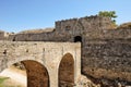 Medieval walls of the old city of Rhodes, Greece Royalty Free Stock Photo
