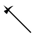 Medieval war type of weapon hatchet, concept icon axe old cold weaponry black silhouette vector illustration, isolated on white. Royalty Free Stock Photo