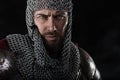 Medieval Warrior with chain mail armour and red Cloak Royalty Free Stock Photo