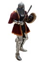 Medieval warrior, Scythian or Sarmatian, in a battle suit Royalty Free Stock Photo