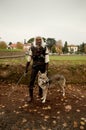 Medieval Warrior with wolf at Lucca Comics and Games 2017