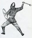 Medieval warriow with a club