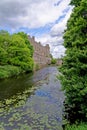 Medieval Warwick Castle and Avon river in Warwickshire - England Royalty Free Stock Photo