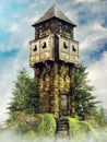 Medieval watchtower on a hill