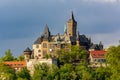 Medieval Wernigerode castle over old town, Germany Royalty Free Stock Photo