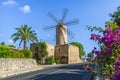 Medieval windmill in Palma Mallorca, Balearic island, Spain Royalty Free Stock Photo