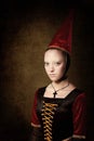 Medieval Woman Beauty, Young Girl History Middle Ages Style, Old Historical Portrait