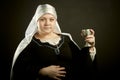 Medieval woman with goblet Royalty Free Stock Photo