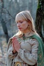 Medieval woman praying