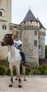 Medieval Woman Riding a Horse Royalty Free Stock Photo