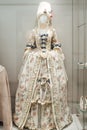 Medieval women`s dresses on mannequins