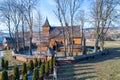 Medieval wooden church in Debno, Poland Royalty Free Stock Photo