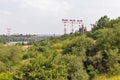 Zaporozhskaya Sich buildings on Khortytsia island, Ukraine