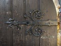 Medieval Wooden Door with Forged Steel Ornates