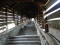 Medieval wooden staircase from Sighisoara, built in 1654, with 175 steps