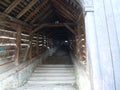 Medieval wooden staircase from Sighisoara, built in 1654, with 175 steps