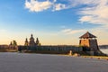 Medieval wooden Zaporozhian Sich on Khortytsia island in Zaporizhia, Ukraine