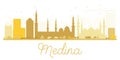 Medina City skyline golden silhouette.