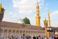 Medina, Masjid Nabawi. Second Islamic mosque in Madinah al Munawwarah. Muslim pilgrims in Medina