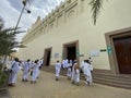 People take a Miqat Dhu al-Hulayfah in Medina Royalty Free Stock Photo