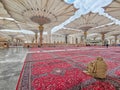 Exterior view of Nabawi Mosque building in Medina