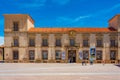 Medinaceli, Spain, June 6, 2022: Plaza Mayor in Spanish town Med