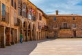 Medinaceli, Spain, June 6, 2022: Plaza Mayor in Spanish town Med