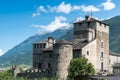 Medioeval castle sarriod de la tour in italy near aosta Royalty Free Stock Photo