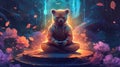 Meditating Bear Yoga Generative AI