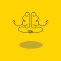 Meditating brain icon, symbol of balance and harmony