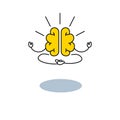 Meditating brain icon, symbol of balance and harmony