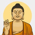 Meditating buddha cartoon illustration design Royalty Free Stock Photo