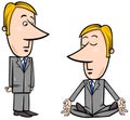 Meditating businessman cartoon