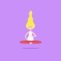 Meditating girl in the lotus position