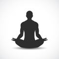 Meditating human figure vector icon