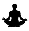 Meditating lotus pose vector silhouette