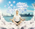 Meditating male thinking about life Royalty Free Stock Photo