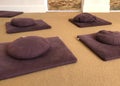 Meditating at Meditation School Center Mindfulness Practice Seat Cushion Mats NYC Royalty Free Stock Photo