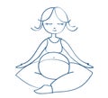 Meditating mother - vector illustration