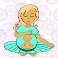 Meditating mother - vector illustration