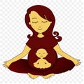 Meditating mother - vector illustration