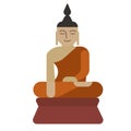 Meditating person flat illustration on white